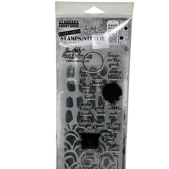 Tim Holtz Stampers Anonymous Mixed Media Stamps Stencil Set THMM184 Cardmaking - Picture 6 of 8